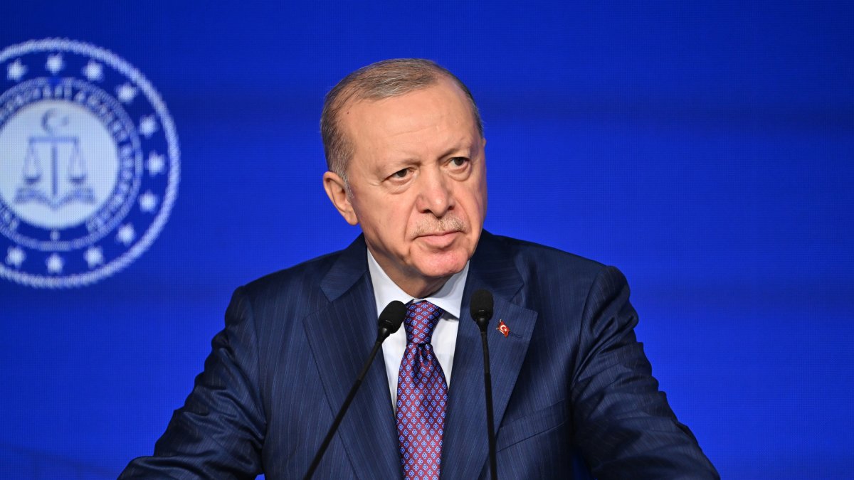 President Recep Tayyip Erdoğan delivers a speech at the International Justice Summit, Istanbul, Türkiye, Oct. 9, 2026. (AA Photo)