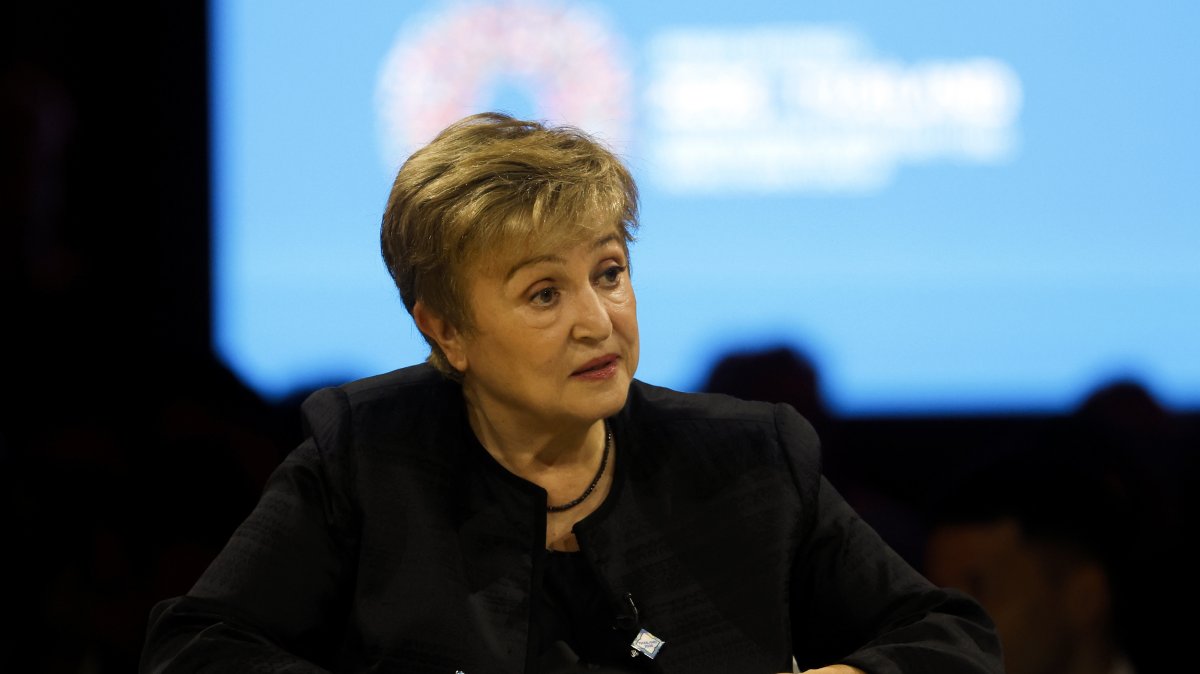 IMF Managing Director Kristalina Georgieva attends the 'WBG Flagship: Small AI: More and Better Jobs' panel at the 2026 Annual Meetings of the International Monetary Fund (IMF) and the World Bank Group in Bangkok, Thailand, Oct. 12, 2026. (EPA Photo)