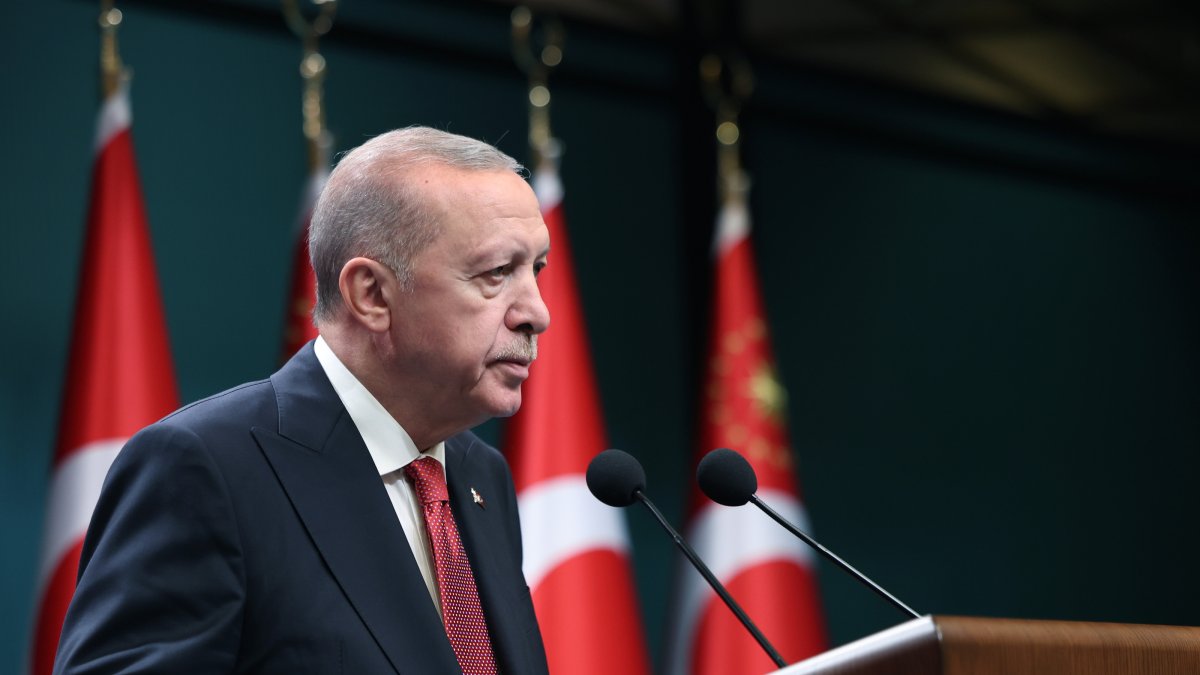 President Recep Tayyip Erdoğan speaks after the Cabinet meeting, Ankara, Türkiye, Oct. 12, 2026. (AA Photo)