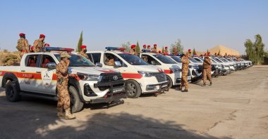 Police units affiliated with the Syrian Ministry of Defense are carrying out their duties in the al-Hasakah provincial center, which was previously under the occupation of the YPG terrorist organization, al-Hasakah, Syria, Sept. 22, 2026. (AA Photo)