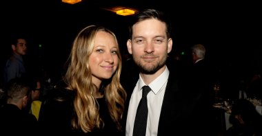 Jennifer Meyer (L) and Tobey Maguire attend the 24th Annual GLAAD Media Awards, Los Angeles, California, U.S., April 20, 2013. (Getty Images Photo)