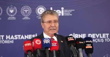 Turkish Cypriot Prime Minister Ünal Üstel speaks at an event, Lefkoşa (Nicosia), TRNC, Oct. 2, 2026. (AA Photo)