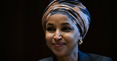 U.S. Rep. Ilhan Omar, D-MN, speaks at a forum held by the Democratic Women's Caucus titled "Trump's Report Card: Failing Working Women” on Capitol Hill in Washington, U.S., Feb. 4, 2026. (Reuters Photo)