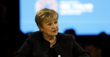 IMF Managing Director Kristalina Georgieva attends the 'WBG Flagship: Small AI: More and Better Jobs' panel at the 2026 Annual Meetings of the International Monetary Fund (IMF) and the World Bank Group in Bangkok, Thailand, Oct. 12, 2026. (EPA Photo)