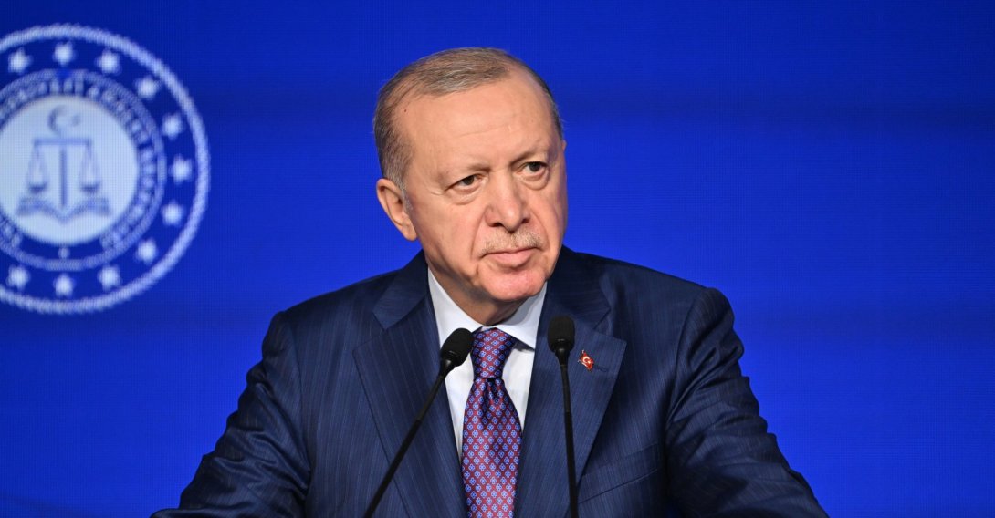 President Recep Tayyip Erdoğan delivers a speech at the International Justice Summit, Istanbul, Türkiye, Oct. 9, 2026. (AA Photo)