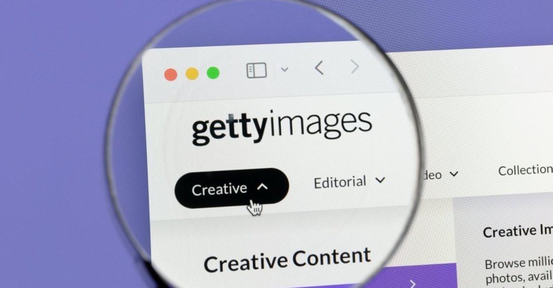 Getty Images webpage is displayed in Ostersund, Sweden, May 3, 2025. (Shutterstock Photo)