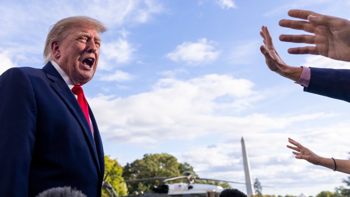 President Donald Trump responds to a question from the news media in Washington, D.C., U.S., Oct. 12, 2026. (EPA Photo)