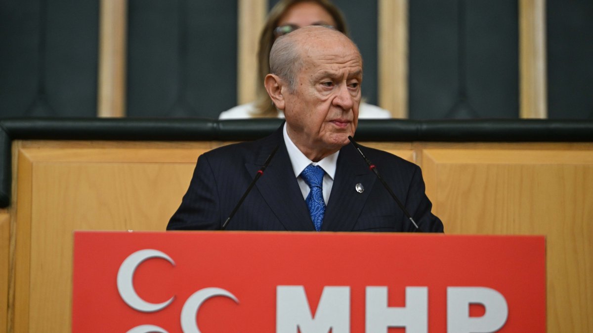 MHP leader Devlet Bahçeli speaks at the parliamentary group meeting of his party in Ankara, Türkiye, Oct. 13, 2026. (AA Photo)
