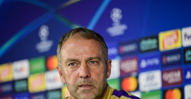 Barcelona coach Hansi Flick addresses the press ahead of the UEFA Champions League match against Galatasaray, Istanbul, Türkiye, Oct. 12, 2026. (AA Photo)