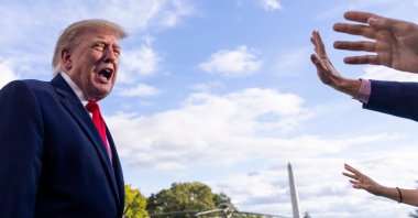 President Donald Trump responds to a question from the news media in Washington, D.C., U.S., Oct. 12, 2026. (EPA Photo)
