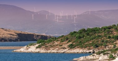 A wind farm off the coast of the Aegean Sea, Türkiye, July 12, 2025. (Shutterstock Photo)
