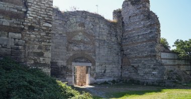 A general view of Sulukule Gate, which dates to the Byzantine period, Istanbul, Türkiye, Oct. 13, 2026. (AA Photo)