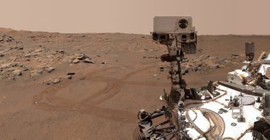 NASA’s Perseverance Mars rover is seen in a "selfie" that it took over a rock nicknamed "Rochette", Sept. 10, 2021. (Reuters Photo)