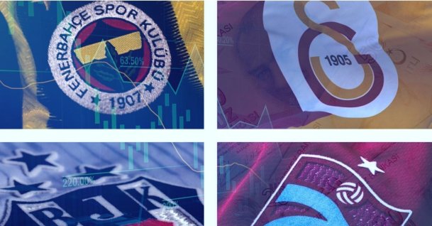 This photo combination shows the logos of Turkish football's Big Four: Fenerbahçe, Galatasaray, Beşiktaş and Trabzonspor. (Daily Sabah Illustrations)