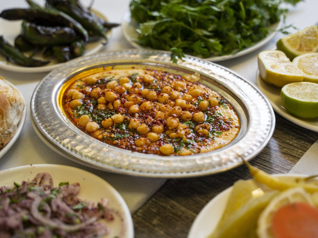 A table set with traditional food from Gaziantep region, Türkiye. (Getty Images Photo)