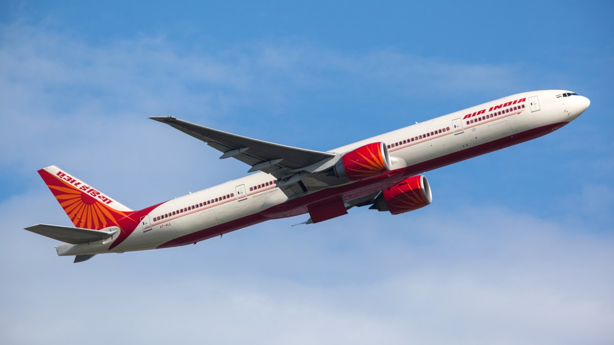 Frankfurt, Germany - June 3, 2010: Air India Boeing 777-300ER taking off from the Frankfurt International Airport.