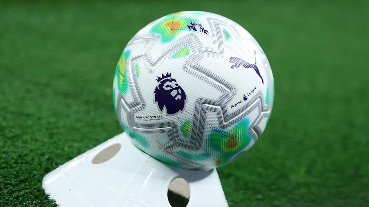 A Premier League match ball is shown during the Premier League match between Tottenham Hotspur and Crystal Palace at Tottenham Hotspur Stadium, London, U.K., March 5, 2026. (Getty Images Photo)