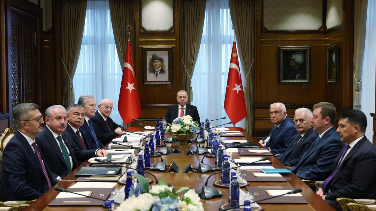 President Recep Tayyip Erdoğan chairs a meeting of the Presidential High Advisory Board, Ankara, Oct. 14, 2026. (Communications Directorate Handout via DHA)