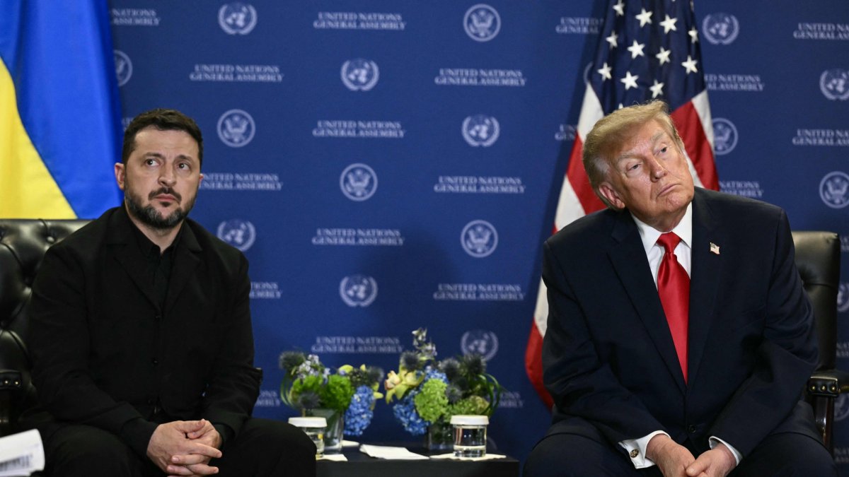 Ukraine's President Volodymyr Zelenskyy looks on during a bilateral meeting with U.S. President Donald Trump on the sidelines of the 81st United Nations General Assembly in New York, Sept. 22, 2026. (AFP File Photo)
