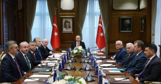 President Recep Tayyip Erdoğan chairs a meeting of the Presidential High Advisory Board, Ankara, Oct. 14, 2026. (Communications Directorate Handout via DHA)