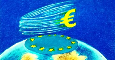 "If Europe wants third countries to settle in euros, it must show that access to its infrastructure follows transparent rules." (Illustration by Erhan Yalvaç)