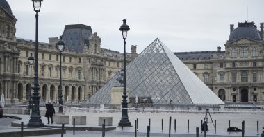 An exterior view of the Louvre Museum, Paris, France, Oct. 19, 2025. (Getty Images Photo)