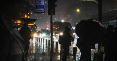 Heavy rainfall lashes Istanbul's Beşiktaş district and surrounding areas, Türkiye, Oct. 14, 2026. (AA Photo)