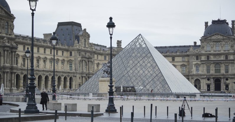 An exterior view of the Louvre Museum, Paris, France, Oct. 19, 2025. (Getty Images Photo)