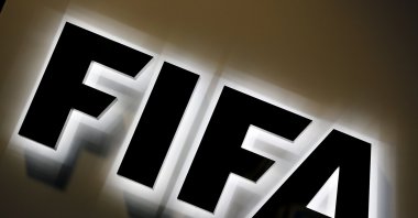 The FIFA logo outside FIFA headquarters, Zurich, Switzerland, Sept. 25, 2015. (AP Photo)
