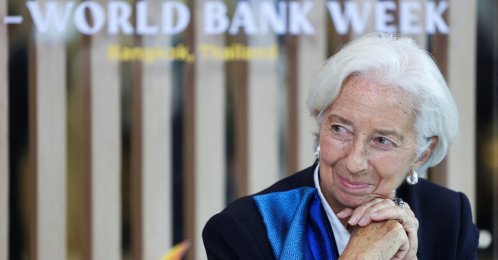 European Central Bank President Christine Lagarde looks on as she delivers remarks on the euro's digital future at the IMF/World Bank 2026 Annual Meetings at Queen Sirikit National Convention Center (QSNCC) in Bangkok, Thailand, Oct. 14, 2026. (Reuters Photo)