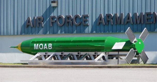 This undated photo shows GBU-43/B Massive Ordnance Air Blast weapon on display outside the Air Force Armament Museum, Eglin Air Force Base, Florida, U.S. (Wikimedia Photo)