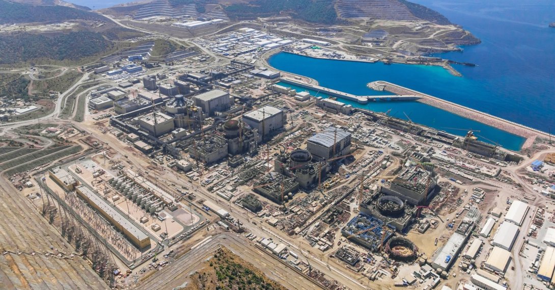 The construction site of the Akkuyu nuclear power plant in Mersin, southern Türkiye, Aug. 3, 2026. (DHA Photo)