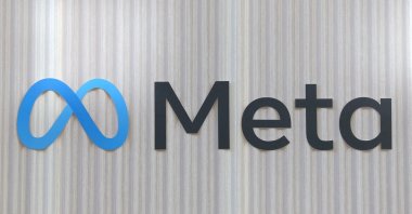 The logo of Meta is seen at the entrance of the company's temporary stand ahead of the World Economic Forum (WEF) in Davos, Switzerland, Jan.18, 2025. (Reuters File Photo)