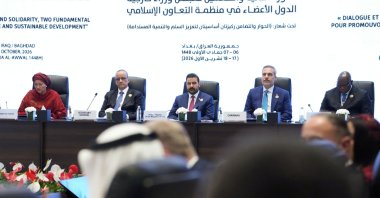 Foreign Minister Hakan Fidan (2nd R) attends the opening session of the meeting, Baghdad, Iraq, Oct. 17, 2026. (Reuters Photo)