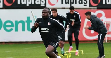 Beşiktaş players train ahead of their Süper Lig match against Trabzonspor, Istanbul, Türkiye, Oct. 18, 2026. (IHA Photo)