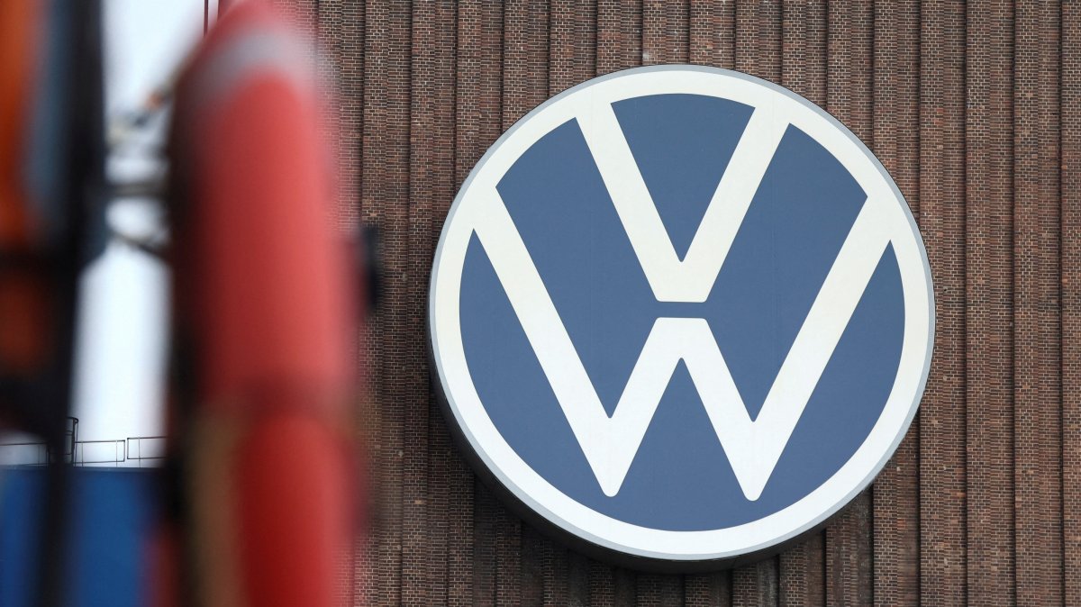 Volkswagen logo at the carmaker's main German plant in Wolfsburg, Germany, Sept. 17, 2026. (Reuters Photo)
