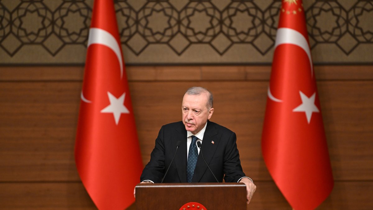 President Recep Tayyip Erdoğan speaks at the event, the Presidential Complex, Ankara, Türkiye, Oct. 19, 2026. (AA Photo)