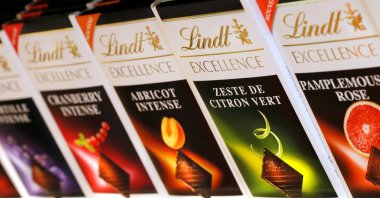 Chocolate bars from Swiss chocolate maker Lindt in a store, Paris, France, July 20, 2017. (Reuters Photo)