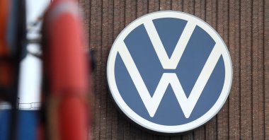 The Volkswagen logo at the carmaker's main German plant, Wolfsburg, Germany, Sept. 17, 2026. (Reuters Photo)