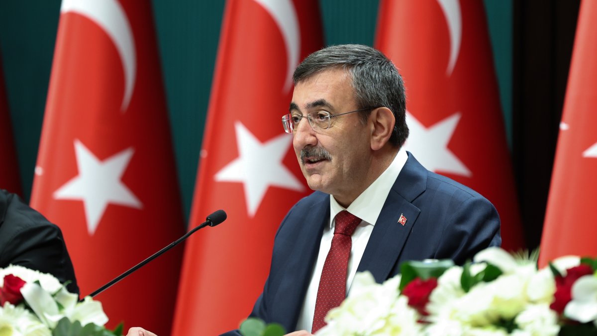 Vice President Cevdet Yılmaz speaks during a ceremony to present the government's 2027 budget proposal, Ankara, Türkiye, Oct. 16, 2026. (AA Photo)