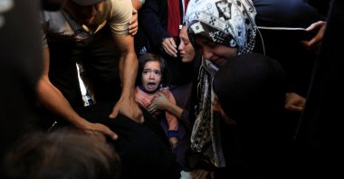 Mourners react during the funeral of Palestinian Tamer al-Sabagh, who was killed in an Israeli strike yesterday, in Gaza City, Palestine, Oct. 20, 2026. (Reuters Photo)