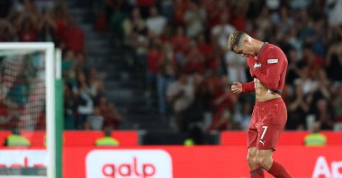 Portugal's Cristiano Ronaldo leaves the pitch after being substituted during the UEFA Nations League match against Wales at Jose Alvalade Stadium, Lisbon, Portugal, Sept. 24, 2026. (AFP Photo)