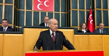 Nationalist Movement Party (MHP) Chairperson Devlet Bahçeli speaks during his party's parliamentary group meeting, Ankara, Türkiye, Oct. 20, 2026. (DHA Photo)