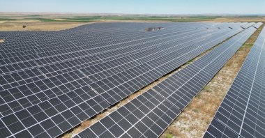 Solar panels are seen at a plant in Konya, central Türkiye, Oct. 16, 2026. (IHA Photo)