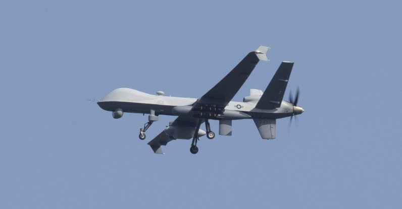 A U.S. Air Force MQ-9 Reaper drone flies over the former Roosevelt Roads naval base before landing in Ceiba, Puerto Rico, May 29, 2026. (Reuters Photo)