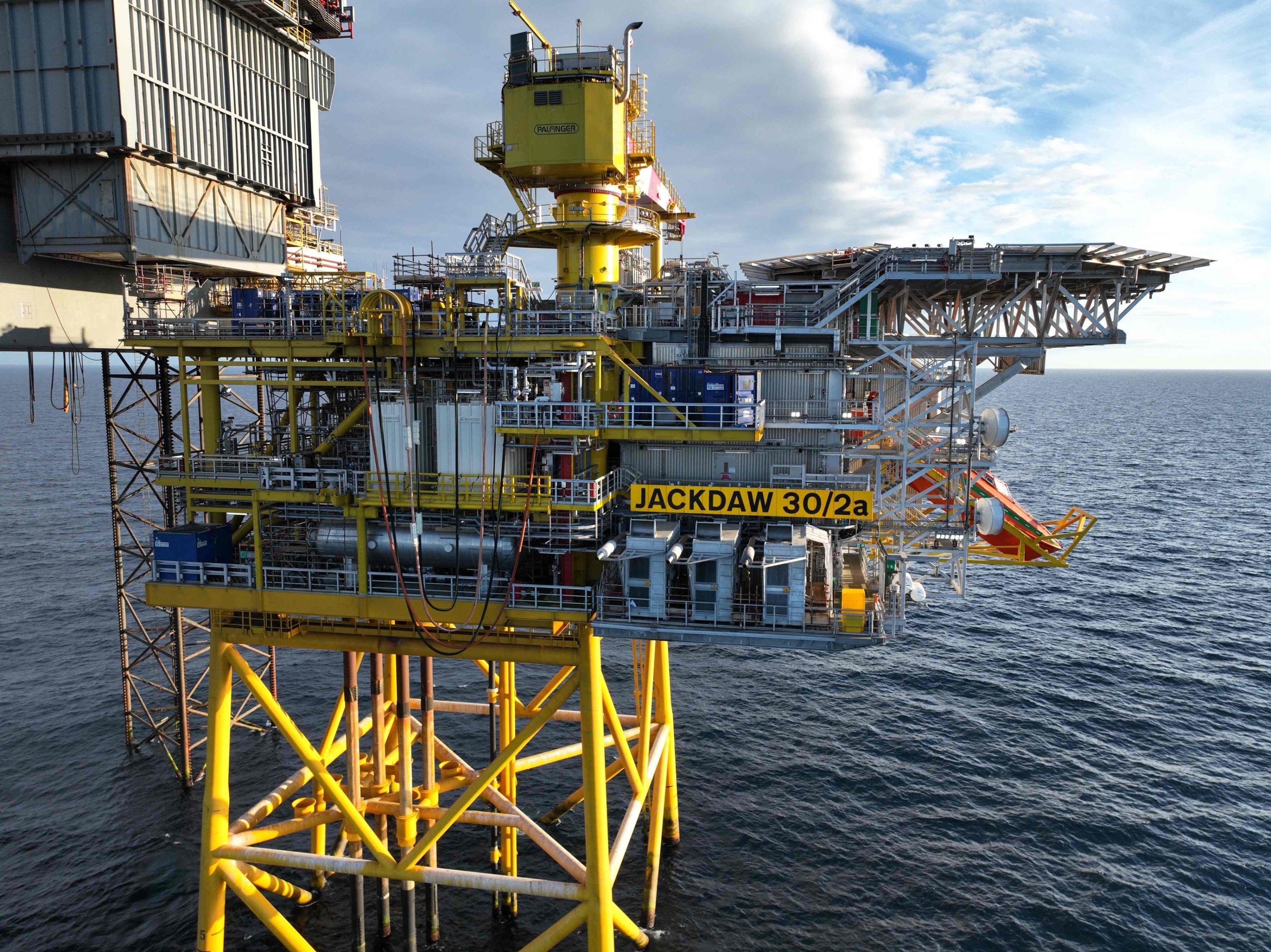 A handout photo released by Adura on Oct. 21, 2026 shows the Jackdaw gas production platform in the North Sea, 250 kilometer east of Aberdeen, Scotland, U.K., July 2026. (AFP Photo)