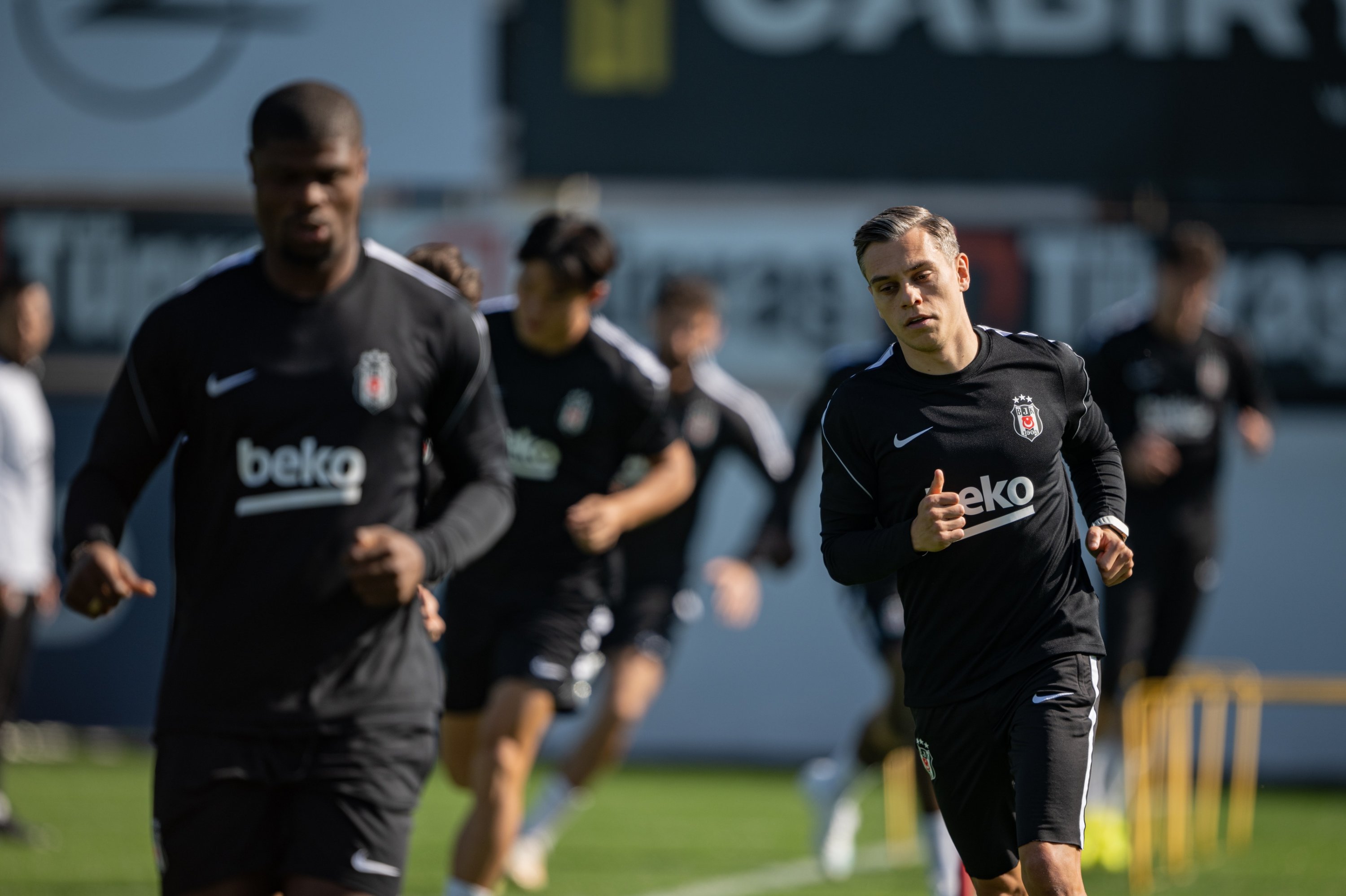 Beşiktaş players attend a training session at the BJK Nevzat Demir Facilities ahead of their UEFA Europa League match against Crystal Palace, Istanbul, Türkiye, Oct. 22, 2026. (AA Photo)