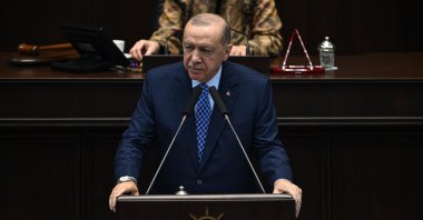 President Recep Tayyip Erdoğan speaks at the parliamentary group meeting of his AK Party, Ankara, Türkiye, Oct. 21, 2026. (AA Photo)