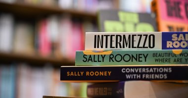 Books by Sally Rooney, including “Intermezzo,” “Beautiful World, Where Are You” and “Conversations With Friends,” at a bookstore, U.K., Oct. 16, 2026. (AA Photo)