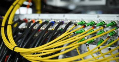 Cables at a computer server, as cyber agencies warn that websites may be taken offline while PHP prepares a critical fix, in Berlin, Germany, Oct. 21, 2026. (Reuters Photo)